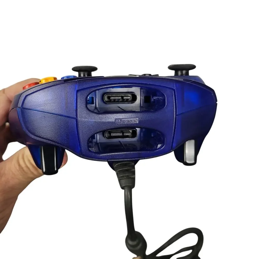 Original Microsoft Xbox Controller Type S Wired Translucent Blue OEM